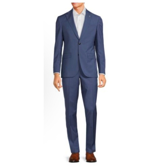 TED BAKER Jay CT‎ Sport Coat Blazer 100% Wool Blue Career Cocktail Size 38S - Picture 1 of 8